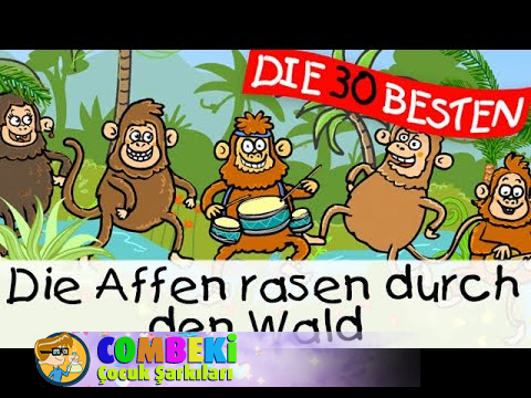 Die Affen rasen durch den Wald